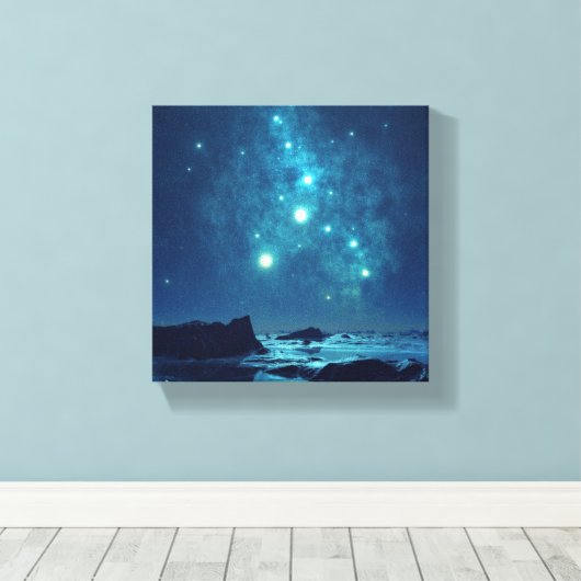 Lumineuze sterren canvas afdruk (Insitu (Houten vloer))