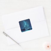 Lumineuze sterren vierkante sticker (Envelop)