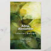 Lumineuze Stroom | Groene Abstracte Aquarel Flyer (Achterkant)