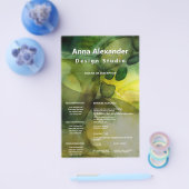 Lumineuze Stroom | Groene Abstracte Aquarel Flyer (Enkel)