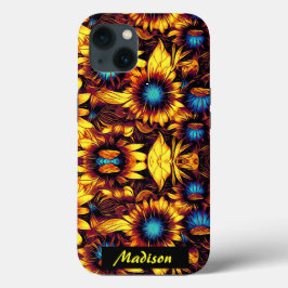 Lumineuze zonnebloemen Hoesje-Mate iPhone Case