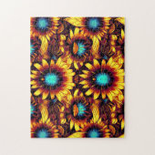 Lumineuze zonnebloemen legpuzzel (Verticaal)