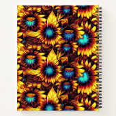 Lumineuze zonnebloemen notitieboek (Achterkant)