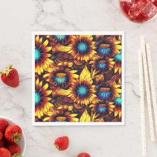 Lumineuze zonnebloemen servet