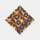 Lumineuze zonnebloemen servet (Hoek)