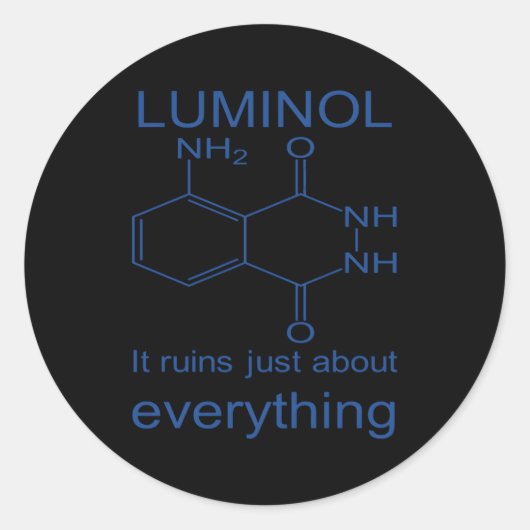 Luminol het ruikt alleen maar over alles wat foren ronde sticker (Voorkant)