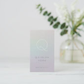 Luminos Iridescent Monogram Modern Minimalistisch Visitekaartje (Staand voorkant)
