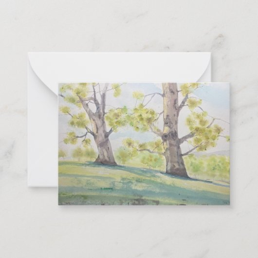 Luminosche Aquarel Bomen Notitiekaartje (Voorkant)