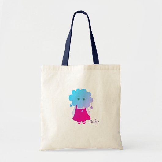 Luminoso Azul Radiante Cloudy Expressão Emocional Tote Bag (Voorkant)
