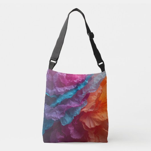 Luminous Abstract Tissue Paper Layers Crossbody Tas (Voorkant)