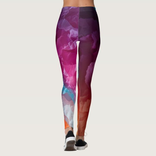 Luminous Abstract Tissue Paper Layers Leggings (Achterkant)