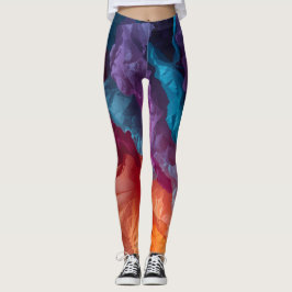 Luminous Abstract Tissue Paper Layers Leggings
