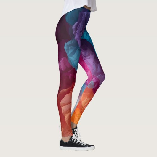 Luminous Abstract Tissue Paper Layers Leggings (Rechts)