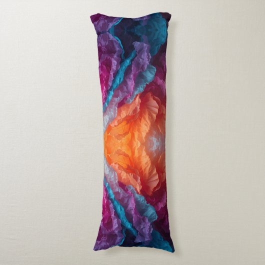 Luminous Abstract Tissue Paper Layers Lichaamskussen (Voorkant Verticaal)