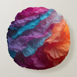 Luminous Abstract Tissue Paper Layers Rond Kussen