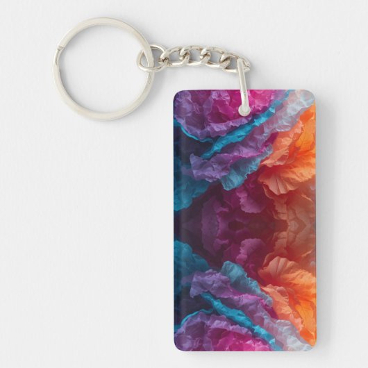 Luminous Abstract Tissue Paper Layers Sleutelhanger (Voorkant)