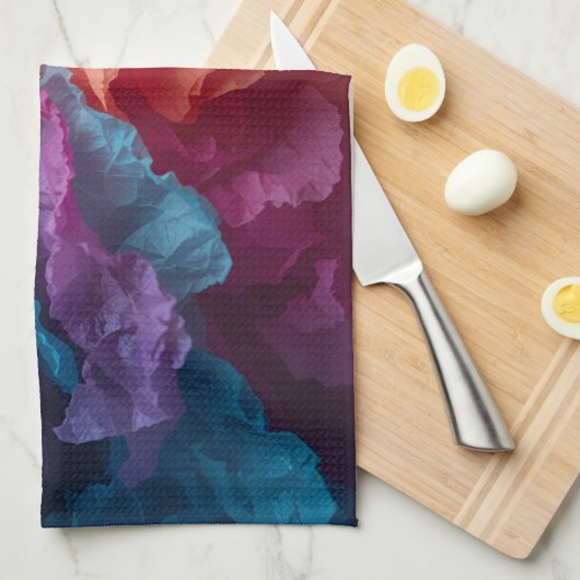 Luminous Abstract Tissue Paper Layers Theedoek (Quarter Fold)