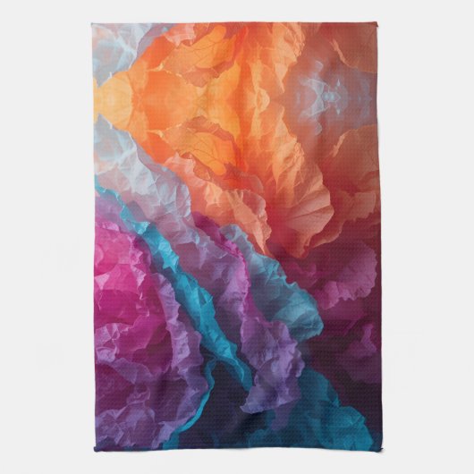 Luminous Abstract Tissue Paper Layers Theedoek (Verticaal)