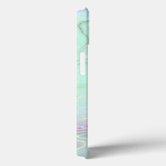 Luminous Aqua Crystal Marble Iridescent Agate Hoes (Achterkant / Rechts)