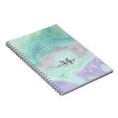 Luminous Aqua Crystal Marble Iridescent Agate Notitieboek (Rechterzijde)