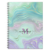 Luminous Aqua Crystal Marble Iridescent Agate Notitieboek (Voorkant)