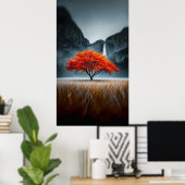 Luminous Autumn Tree Landscape Poster (Thuiskantoor)