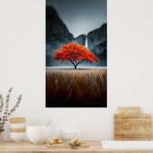 Luminous Autumn Tree Landscape Poster (Keuken)