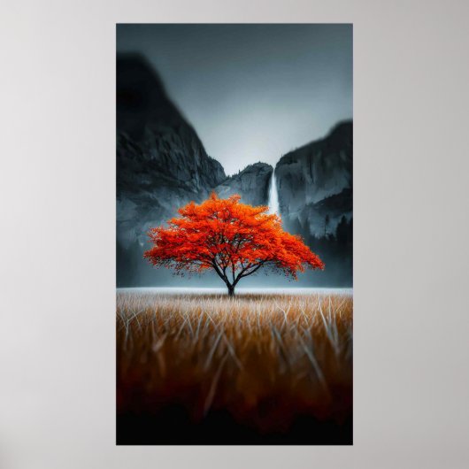Luminous Autumn Tree Landscape Poster (Voorkant)