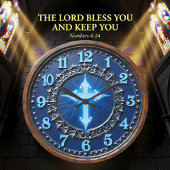 Luminous Azure Cross Ornate Grote Klok