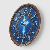 Luminous Azure Cross Ornate Grote Klok (Hoek)