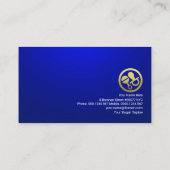 Luminous Blue Floating Hearts Stars Babyzittend Visitekaartje (Achterkant)