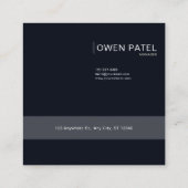 Luminous Blue Floral Gold Celestial Flower Frame Vierkante Visitekaartje (Achterkant)