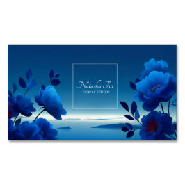 Luminous Blue Floral Seascape Monochromatic Magnetisch Visitekaartje