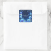 Luminous Blue Hydrangea Gold Sparkle Celestial Vierkante Sticker (Tas)