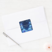 Luminous Blue Hydrangea Gold Sparkle Celestial Vierkante Sticker (Envelop)