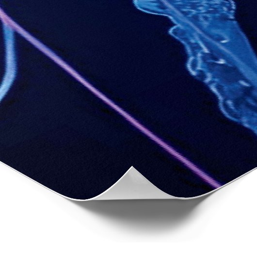 Luminous Blue Jellyfish Glowing Ocean Spirit Poster (Hoek)