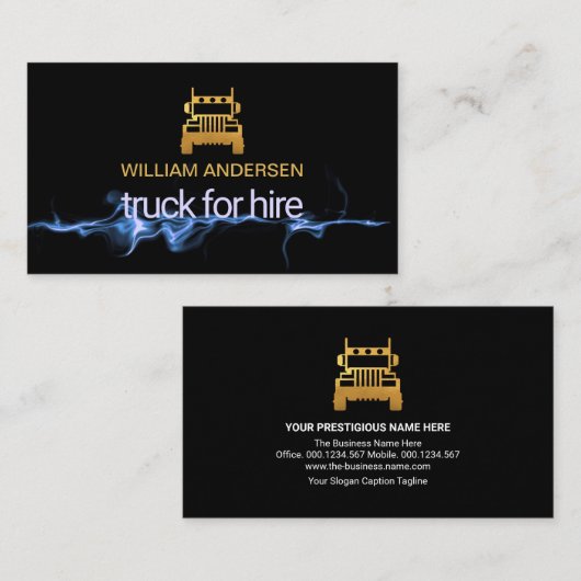 Luminous Blue Lightning Pulse Truck Transport Visitekaartje (Voorkant / Achterkant)