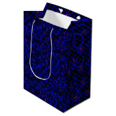 Luminous Blue net met bloemen 02b Black BG Medium Cadeauzakje (Voorkant Gekanteld)