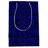 Luminous Blue net met bloemen 02b Black BG Medium Cadeauzakje (Voorkant)
