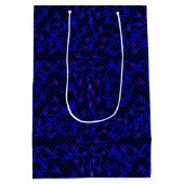 Luminous Blue net met bloemen 02b Black BG Medium Cadeauzakje (Achterkant)