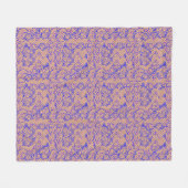 Luminous Blue net met bloemen 02b LOrange BG Fleece Deken (Voorkant (Horizontaal))