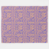 Luminous Blue net met bloemen 02b LOrange BG Fleece Deken (Voorkant (Horizontaal))
