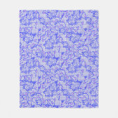 Luminous Blue net met bloemen 02b Offwhite BG Fleece Deken (Voorkant)