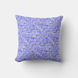 Luminous Blue net met bloemen 02b Offwhite BG Kussen