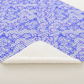 Luminous Blue net met bloemen 02b Offwhite BG Sherpa Deken (3/4)