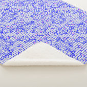 Luminous Blue net met bloemen 02b Offwhite BG Sherpa Deken (3/4)