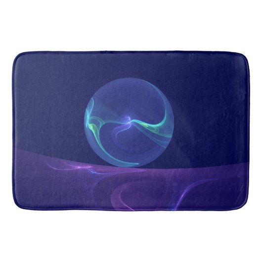 Luminous Blue Paars Dream Abstracte Fractal Art Badmat (Voorkant)