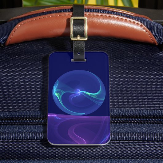 Luminous Blue Paars Dream Abstracte Fractal Art Bagagelabel (Voorkant Insitu 2)