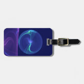 Luminous Blue Paars Dream Abstracte Fractal Art Bagagelabel (Voorkant horizontaal)