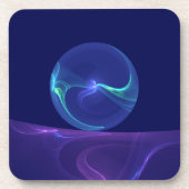 Luminous Blue Paars Dream Abstracte Fractal Art Bier Onderzetter (Voorkant)